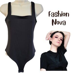 FASHION NOVA "Until The End" Black Bodysuit - New With Tags Women's L